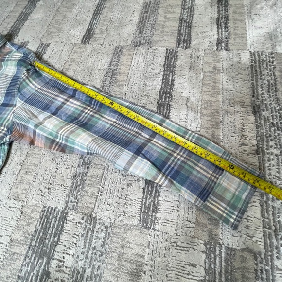 Tommy Bahama Mens LARGE Plaid Long Sleeve 100% Linen Button Down Shirt - Picture 9 of 11